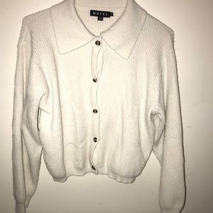 Motel Rocks Creme Loose Knit Cardigan Sweater
